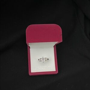JCPenney Silver Ring with Clear Gemstone
